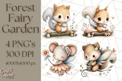 Forest Fairy Garden Creatures PNG, Whimsical Woodland Art Product Image 1