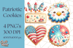 Fourth of July Cookie PNG, Patriotic Clipart USA Treats Png Product Image 1