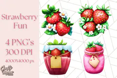 Strawberry Fruit PNG Clipart, Adorable Kawaii Characters Png Product Image 1