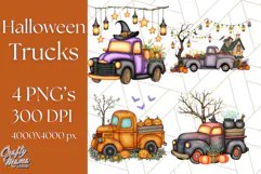 Halloween Cottagecore Truck PNG Clipart, Fall Style Clip Art Product Image 1