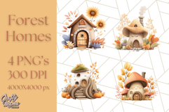 Autumn Treehouse &amp; Woodland Cabin PNG Clipart Product Image 1