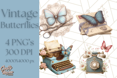 Vintage Butterfly PNG Clipart, Fairytale Cottagecore Images Product Image 1