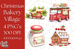 Cozy Christmas Bakery Clipart PNG, Holiday Cookie Art Product Image 1