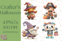 Kawaii Halloween Clipart Cute Kids and Candy Elements Png Product Image 1