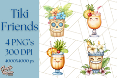Tropical Tiki Friends PNG Clipart, Cute Summer Art Product Image 1