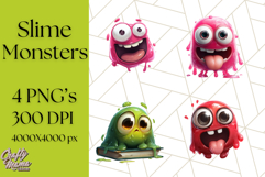 Slime Monster Clipart, Colorful Goo Graphics Png Product Image 1