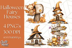 Halloween Fairy House Clipart PNG, Spooky Cottage Art Product Image 1