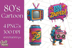 Forgotten 80s Cartoon Clipart PNG, Retro Animal Heroes Product Image 1