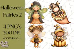 Halloween Fairy Clipart PNG, Spooky Cute Character Art Product Image 1