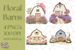 Vintage Cottagecore Barn PNG Clipart, Farmhouse Style Product Image 1