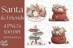Santa Claus Clipart, North Pole Holiday PNG Graphics Product Image 1