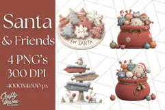 Santa Claus Clipart, North Pole Holiday PNG Graphics Product Image 1