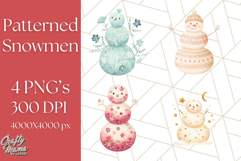 Patterned Snowman Silhouette PNG Clipart Product Image 1