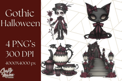 Gothic Halloween Clipart Dark Aesthetic PNG, Halloween Png Product Image 1