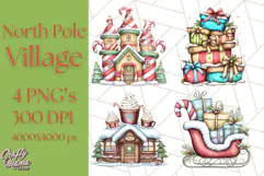 Christmas North Pole Village PNG Clipart, Cute Holiday Art Product Image 1