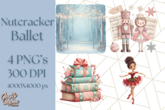 Nutcracker Ballet Clipart, Holiday Ballerina PNG Art Product Image 1