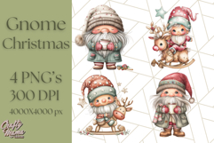 Scandinavian Christmas Gnomes Clipart PNG, Cute Gnome Png Product Image 1