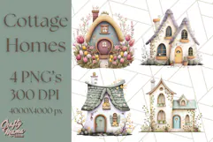 Whimsical Cottagecore Cottage PNG Clipart, Fairy House Png Product Image 1