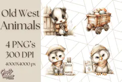 Wild West Animals PNG Clipart, Cowboy & Saloon Scenes Product Image 1