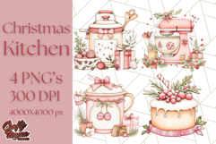 Christmas Cottagecore Kitchen Clipart PNG, Holiday Decor Product Image 1