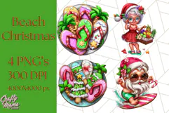 Summer Christmas Clipart PNG, Tropical Holiday Art Clip Art Product Image 1