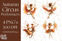Autumn Circus Performers Clipart Vintage Characters PNG Product Image 1