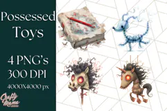 Possessed Toys Clipart PNG Haunted Doll Characters Product Image 1