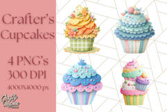 Paper Cupcake Clipart Layered Paper Scrapbook Collage Png Product Image 1