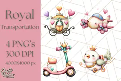 Royal Carriage & Princess Vehicle PNG Clipart for Fairytales Product Image 1