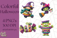 Colorful Halloween Clipart PNG, Cute Kids & Candy Clip Art Product Image 1
