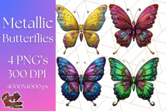 Metallic Butterfly Clipart PNG Clipart, Vibrant Butterfly Product Image 1