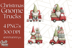 Vintage Truck Christmas Gnomes Clipart PNG, Cute Gnome Png Product Image 1