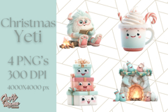 Kawaii Christmas Yeti PNG Clipart, Cute Bigfoot Holiday Art Product Image 1