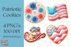 Fourth of July Cookie PNG, Patriotic Clipart USA Treats Png Product Image 1