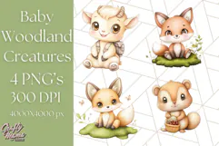 Woodland Nursery Baby Animals And Fantasy Forest PNG Clipart Product Image 1