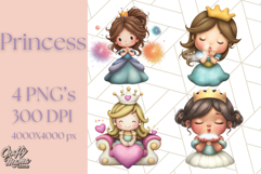 Princess Clipart PNG, Cute Royal Girl Clip Art Product Image 1