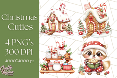 Christmas Baking Critters PNG Clipart, Cute Animals Holiday Product Image 1