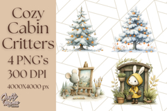 Cozy Cabin Critters Clipart PNG, Fall Animal Png Product Image 1