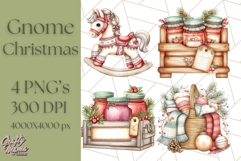Scandinavian Christmas Gnomes Clipart PNG, Cute Gnome Png Product Image 1