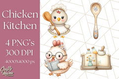 Cottagecore Kitchen Chicken Clipart PNG, Fairytale Style Product Image 1