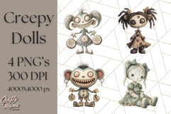 Creepy Dolls Clipart PNG Haunted Toy Characters Product Image 1