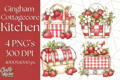 Cottagecore Strawberry Kitchen PNG Clipart, Retro Fruit Png Product Image 1