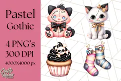 Pastel Goth Halloween PNG Clipart, Creepy Cute Art Product Image 1