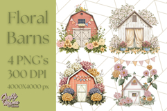 Vintage Cottagecore Barn PNG Clipart, Farmhouse Style Product Image 1
