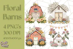 Vintage Cottagecore Barn PNG Clipart, Farmhouse Style Product Image 1