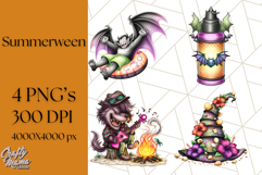 Summerween Beach Party Clipart PNG, Halloween Beach Art Product Image 1