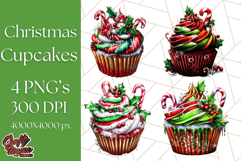 Christmas Cupcake PNG Clipart, Cute Food PNG, Holiday Treat Product Image 1