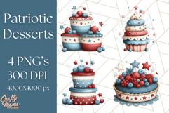 4th of July Desserts PNG Clipart, Americana Patriotic Treats Product Image 1