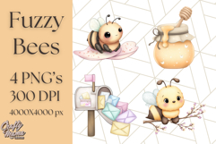 Adorable Bee Clipart PNG, Cute Bees and Accessories PNG Product Image 1
