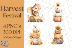 Woodland Autumn Animals PNG Clipart for Fall & Harvest Product Image 1